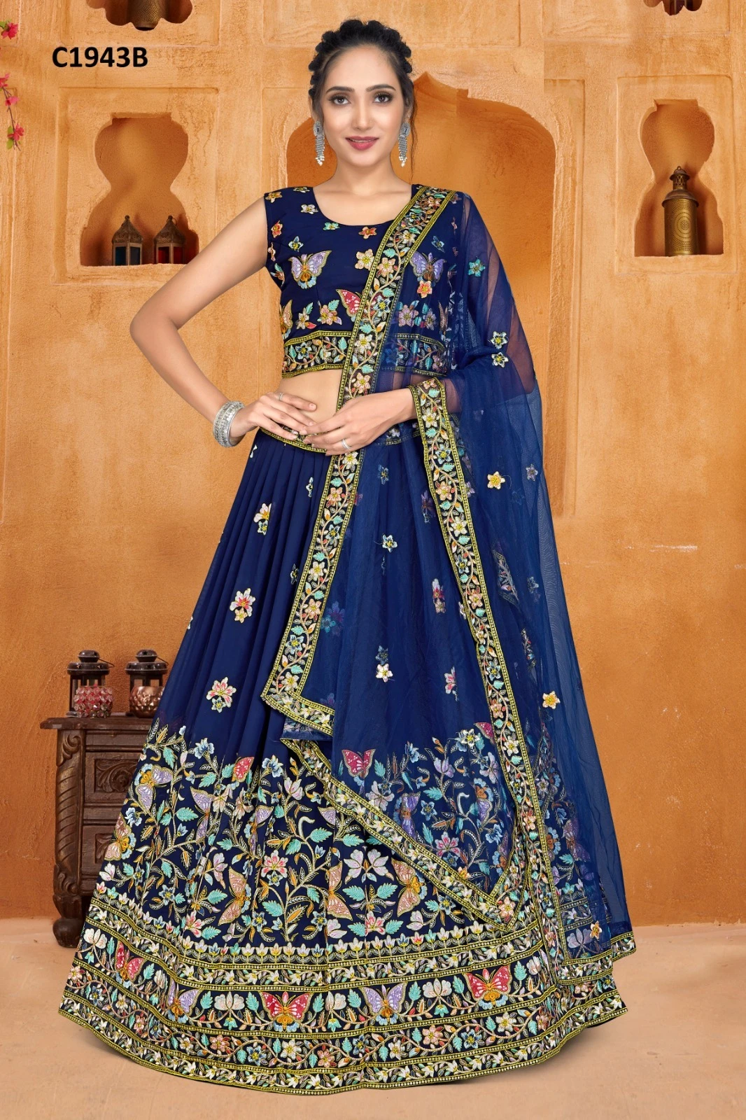 Amoha C1943A To C1943C Viscose Georgette Wholesale Lehenga Catalog — Wholesale Lehenga, AMOHA wholesale from Surat - Gallery Image 5